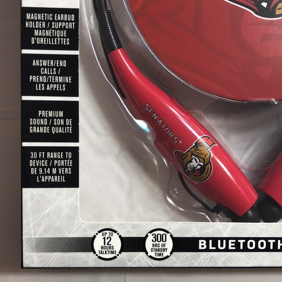 NHL Ottawa Senators Wireless Stereo Headset Neckband Built-in Microphone - Picture 3 of 8